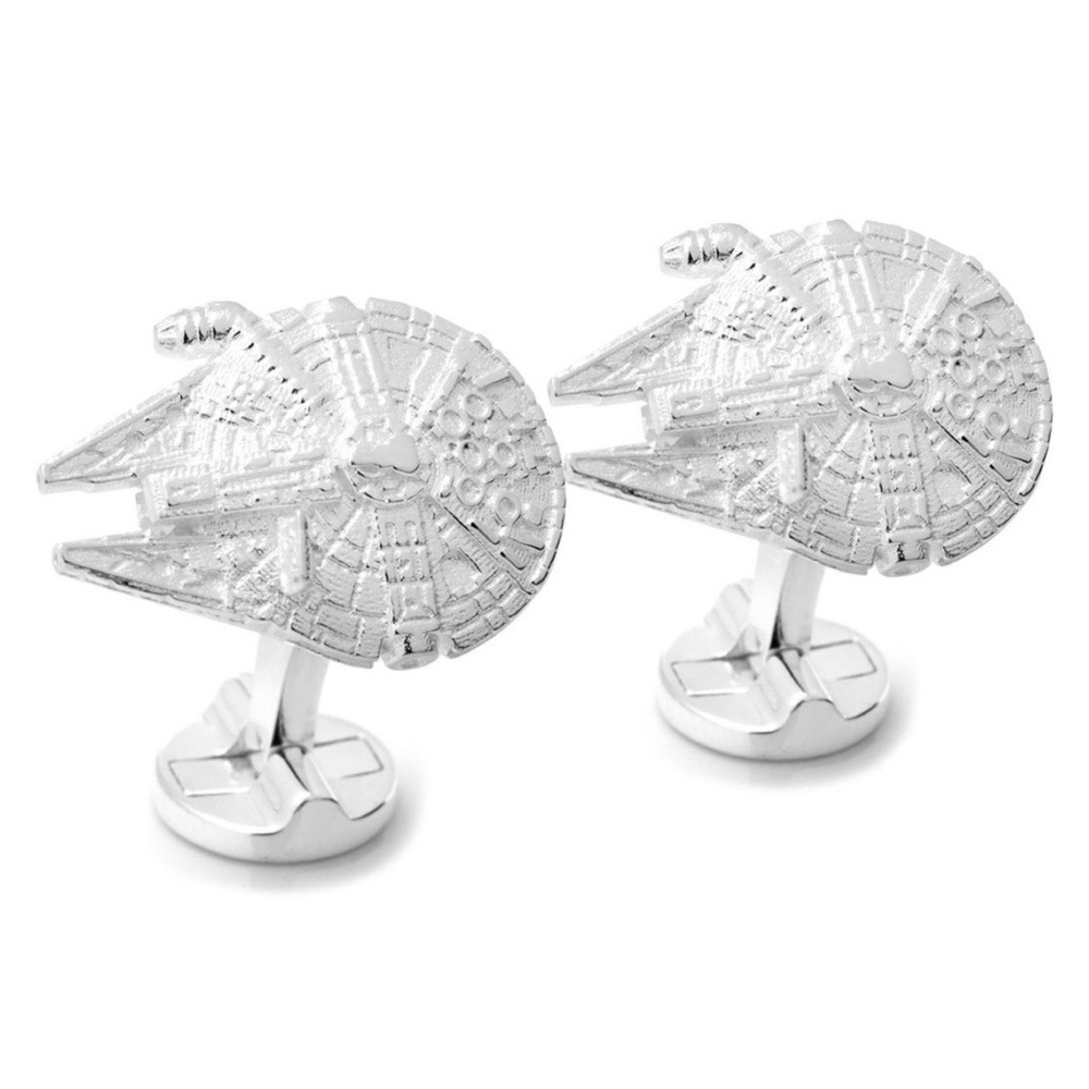 Gunmetal and Silver Star Wars Millennium Falcon Cufflinks - Picture 5 of 16